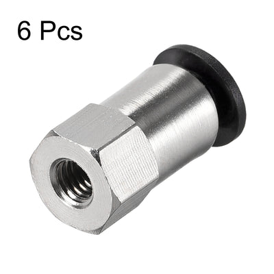 Harfington Uxcell Push to Connect Tube Fitting Adapter 4mm Tube OD x M5 Female Straight Pneumatic Connecter Connect Pipe Fitting 6pcs