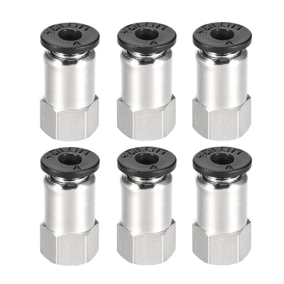 Harfington Uxcell Push to Connect Tube Fitting Adapter 4mm Tube OD x M5 Female Straight Pneumatic Connecter Connect Pipe Fitting 6pcs