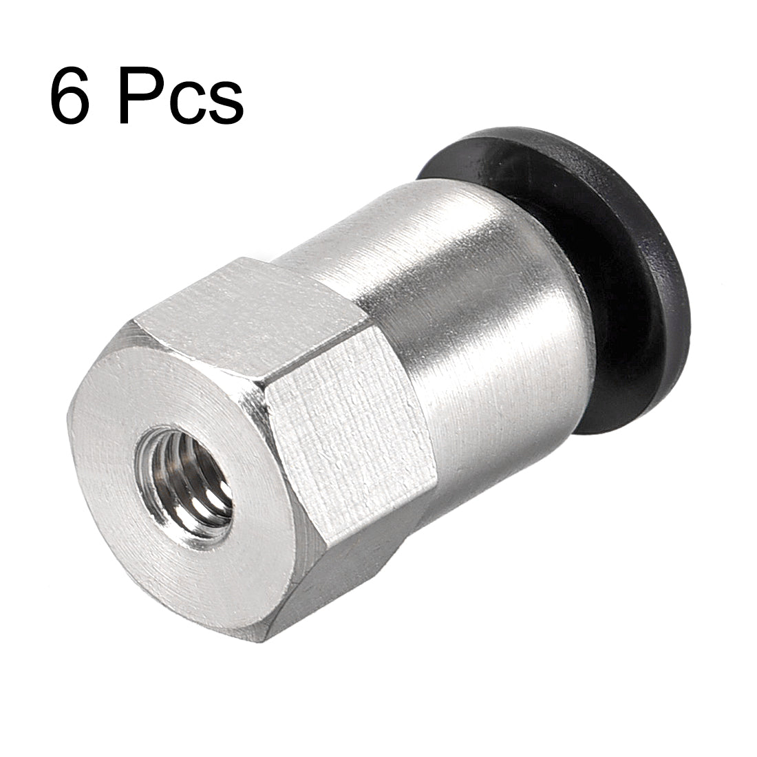 uxcell Uxcell Push to Connect Tube Fitting Adapter 6mm Tube OD x M5 Female Straight Pneumatic Connecter Pipe Fitting 6pcs