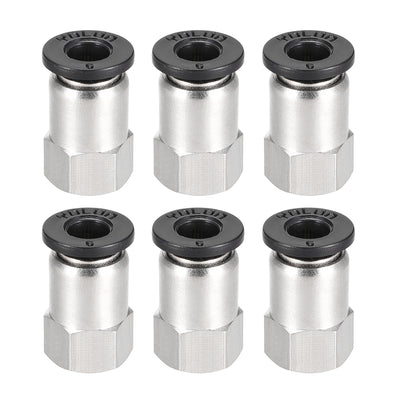 Harfington Uxcell Push to Connect Tube Fitting Adapter 6mm Tube OD x M5 Female Straight Pneumatic Connecter Pipe Fitting 6pcs