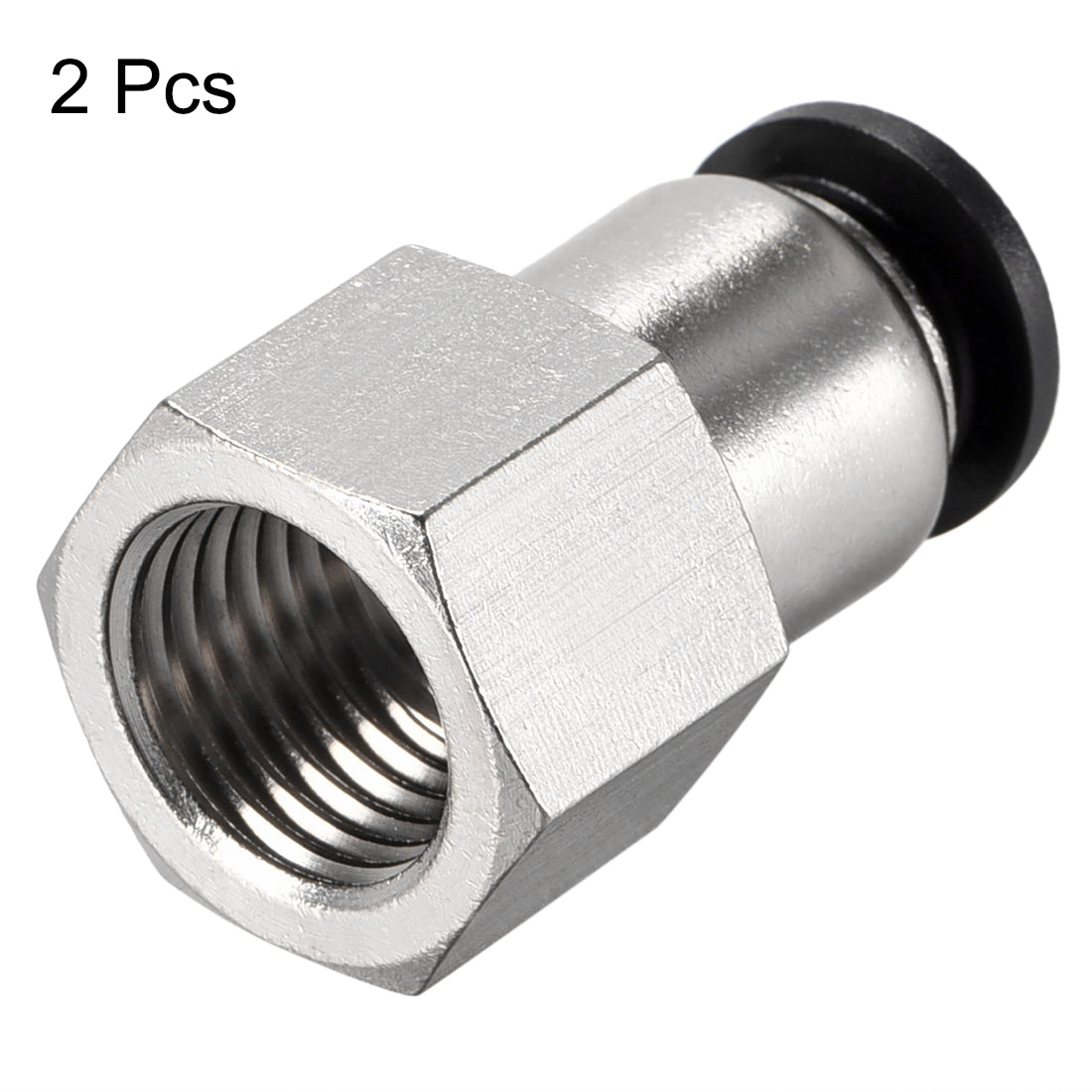 uxcell Uxcell Push to Connect Tube Fitting Adapter 8mm Tube OD x 1/4PT Female Straight 2pcs