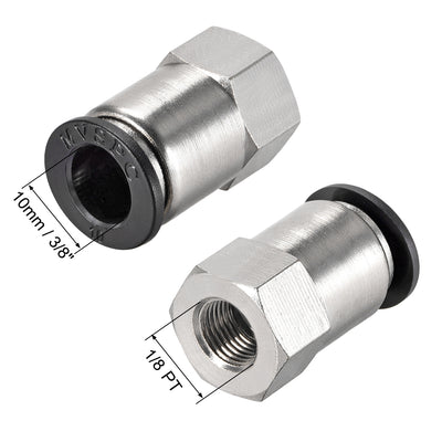 Harfington Uxcell Push to Connect Tube Fitting Adapter 10mm Tube OD x 1/8PT Female Straight 2pcs