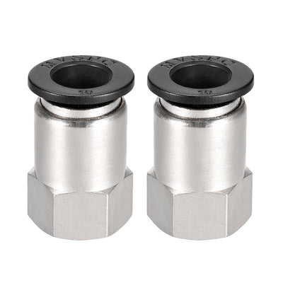 Harfington Uxcell Push to Connect Tube Fitting Adapter 10mm Tube OD x 1/8PT Female Straight 2pcs