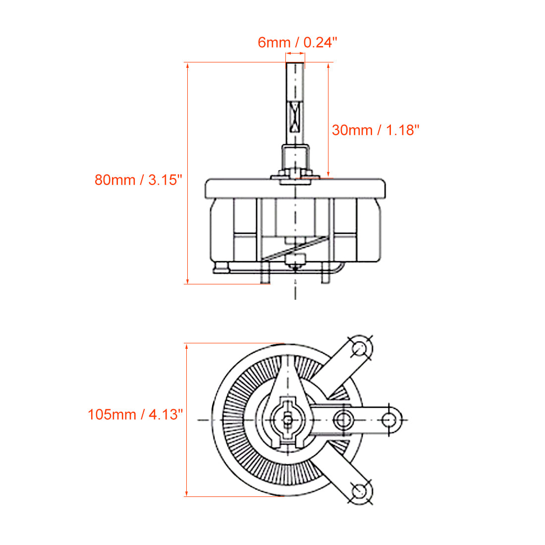 uxcell Uxcell 200W 10 Ohm Wirewound Ceramic Potentiometer Variable Rheostat Resistor With Knob