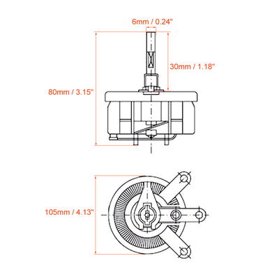 Harfington Uxcell 200W 10 Ohm Wirewound Ceramic Potentiometer Variable Rheostat Resistor With Knob