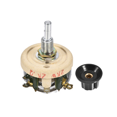 Harfington Uxcell 25W 20 Ohm Wirewound Ceramic Potentiometer Variable Rheostat Resistor With Knob