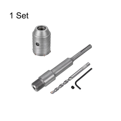 Harfington Uxcell Wandlochbohrer Lochsäge mit Pleuelbohrer für SDS X4 Schlagbohrer 1.97-inch Bohrersatz