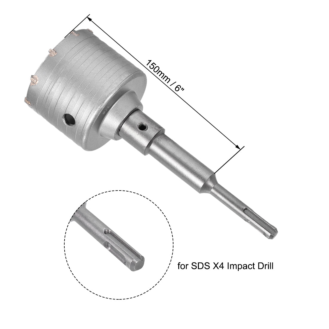 uxcell Uxcell Wandlochbohrer Lochsäge mit Pleuelbohrer aus Hartmetall für SDS X4 Schlagbohrer 75mm Bohrersatz de