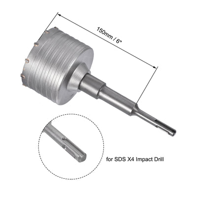 Harfington Uxcell Wandlochbohrer Lochsäge mit Pleuelbohrer für SDS X4 Schlagbohrer 90mm Bohrersatz de