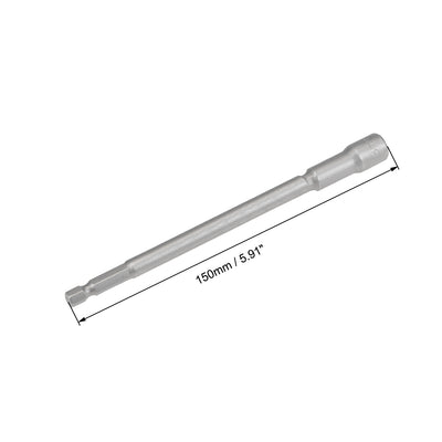 Harfington Uxcell 1/4" Quick-Change Hex Shank 8mm Magnetic Nut Sockets Driver Wrench, 150mm Length