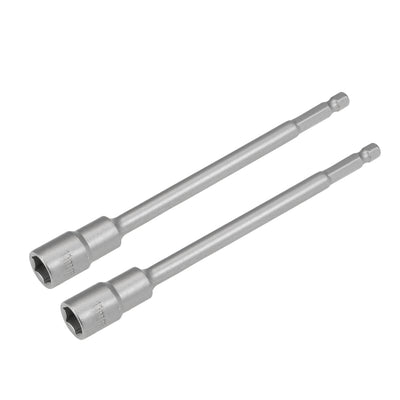 Harfington Uxcell 2 Pcs 1/4" Hex Shank 11mm Magnetic Nut Setter Driver Drill Bit, 150mm Length