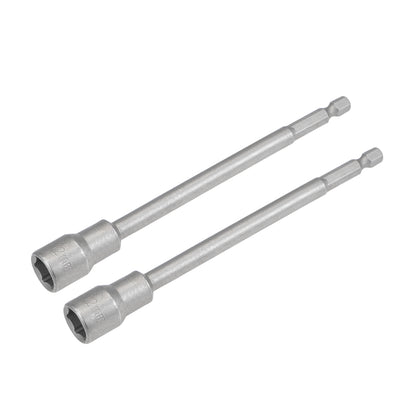 Harfington Uxcell 2 Pcs 1/4" Hex Shank 12mm Magnetic Nut Setter Driver Drill Bit, 150mm Length