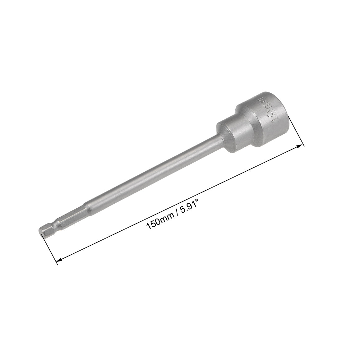 uxcell Uxcell 2 Pcs 1/4" Hex Shank 19mm Magnetic Nut Setter Driver Drill Bit, 150mm Length