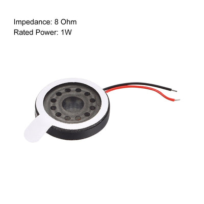 Harfington Uxcell 1W 8 Ohm 16mm Dia Audio Speaker with Wire for Electronic Projects