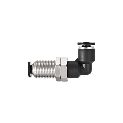 Harfington Uxcell 2 End 4mm Tube Push Lock Elbows, M12 L Shape Bulkhead Union Air Fittings 2pcs