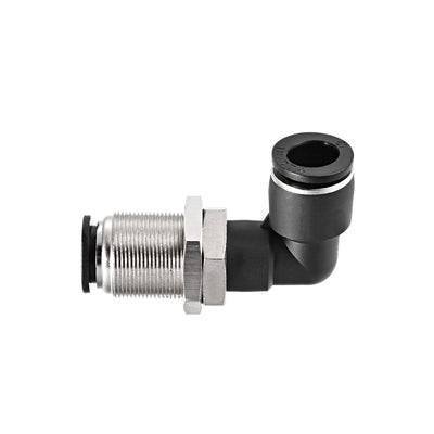 Harfington Uxcell 2 End 12mm Tube Push Lock Elbows, M22 L Shape Bulkhead Union Air Fittings