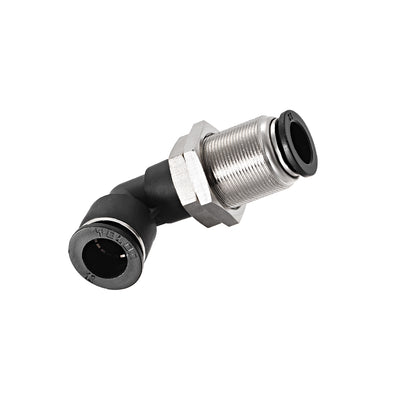 Harfington Uxcell 2 End 12mm Tube Push Lock Elbows, M22 L Shape Bulkhead Union Air Fittings