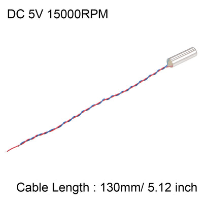 Harfington Uxcell Micro Mini Hollow Cup Vibration Motors DC 5V 15000RPM Vibrating Motor for DIY Electric  Massager 22x7mm with 130mm Cable