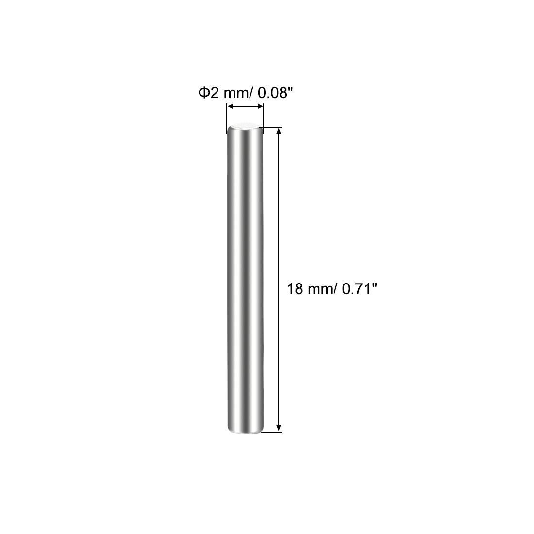 uxcell Uxcell 20Pcs  Dowel Pin 304 Stainless Steel Cylindrical Shelf Support Pin