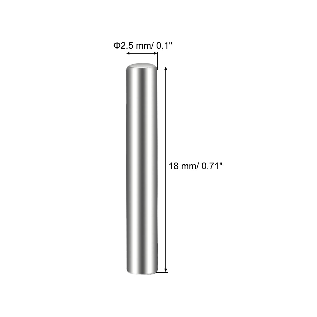 uxcell Uxcell 50 Stück Dübelstift 304 Edelstahl Zylindrischer Regalbodenträgerstift