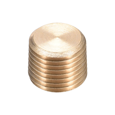 Harfington Uxcell Brass Pipe Fitting - Hex Counter Sunk Plug 1/8NPT Male Socket Drive Countersunk Pipe Plugs 15pcs