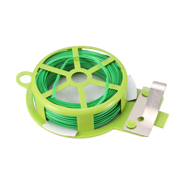 uxcell Uxcell Garden Twine Twist Tie 20m 65.6ft with Cutter for Branches Cord Management Green