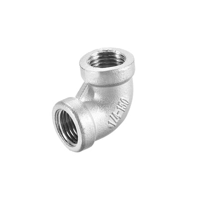 Harfington Uxcell Stainless Steel 316 Pipe Fitting Elbow 1/4BSPT Female x 1/4BSPT Female