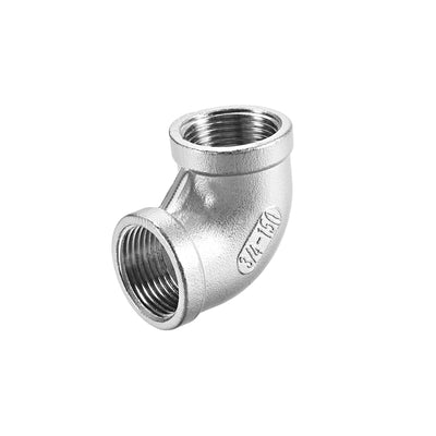 Harfington Uxcell Stainless Steel 316 Pipe Fitting Elbow 3/4BSPT Female x 3/4BSPT Female