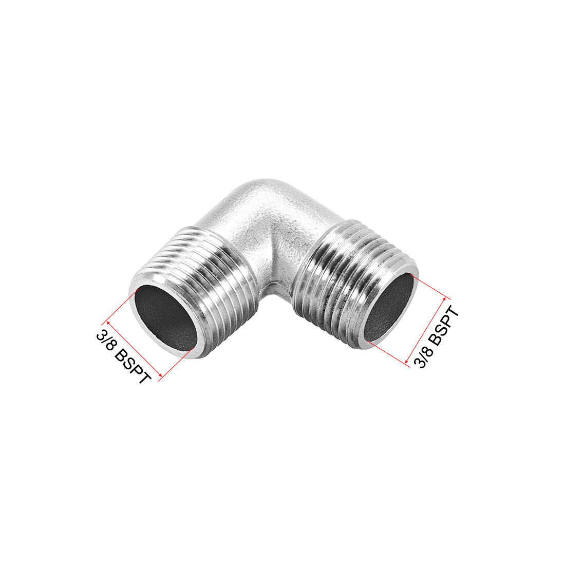 uxcell Uxcell Stainless Steel 304 Pipe Fitting Elbow 3/8BSPT Male x 3/8BSPT Male