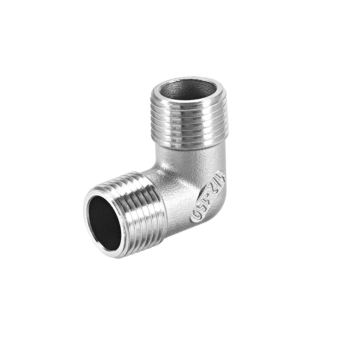 uxcell Uxcell 304 rostfreier Stahl Gussrohrverbinder Winkel 90 Grad 1/2 BSPT Stecker X 1/2 BSPT Stecker