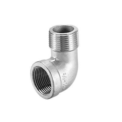 Harfington Uxcell Stainless Steel 201 Pipe Fittings Elbow 3/4BSPT Female x 3/4BSPT Male