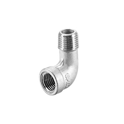 Harfington Uxcell Stainless Steel 316 Pipe Fitting Elbow 1/4BSPT Female x 1/4BSPT Male