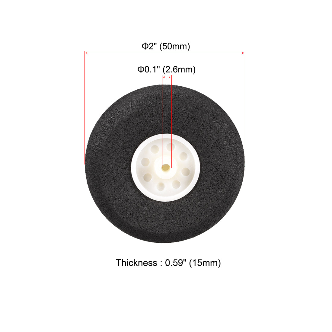 uxcell Uxcell RC Airplane Wheels - 6PCS RC Airplane Aircraft Sponge Wheels 2 inch x 0.1 inch