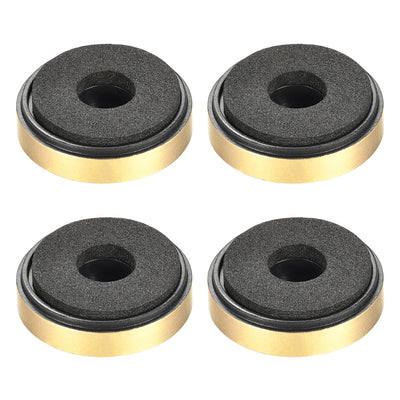 Harfington Uxcell 4 Pcs D30xH8mm Plastic Feet Anti-Vibration Base Pad Stand for Speaker Guitar Amplifier HiFi Gold Tone