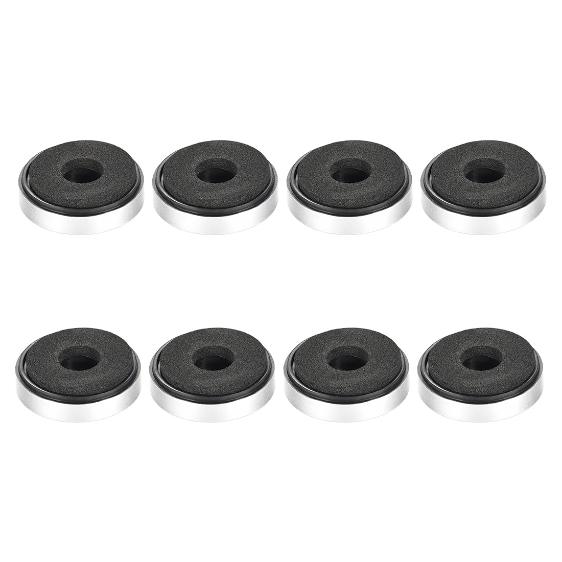 uxcell Uxcell 8 Pcs D30xH8mm Plastic Feet Anti-Vibration Base Pad Stand for Speaker Guitar Amplifier HiFi Silver Tone