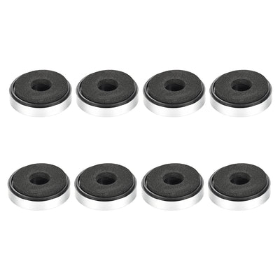 Harfington Uxcell 8 Pcs D30xH8mm Plastic Feet Anti-Vibration Base Pad Stand for Speaker Guitar Amplifier HiFi Silver Tone