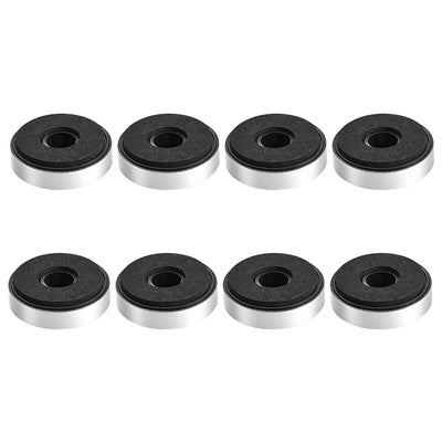 Harfington Uxcell 8 Pcs D40xH11.35mm Plastic Feet Anti-Vibration Base Pad Stand for Speaker Guitar Amplifier HiFi Silver Tone