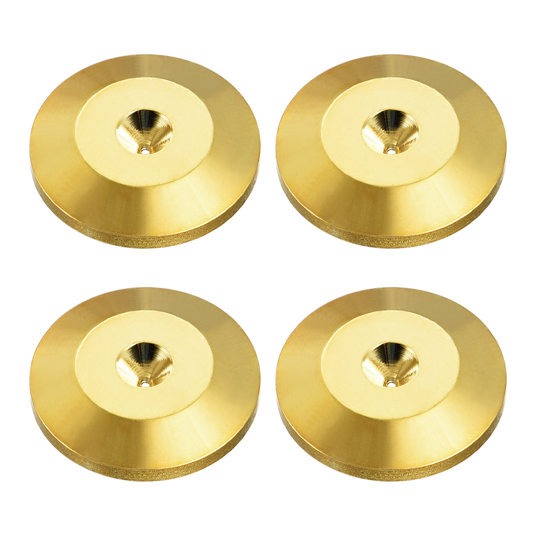 uxcell Uxcell 4 Pcs D25xH5mm Metal Feet Anti-Vibration Base Pad Spike Mats for Speaker Guitar Amplifier HiFi Gold Tone