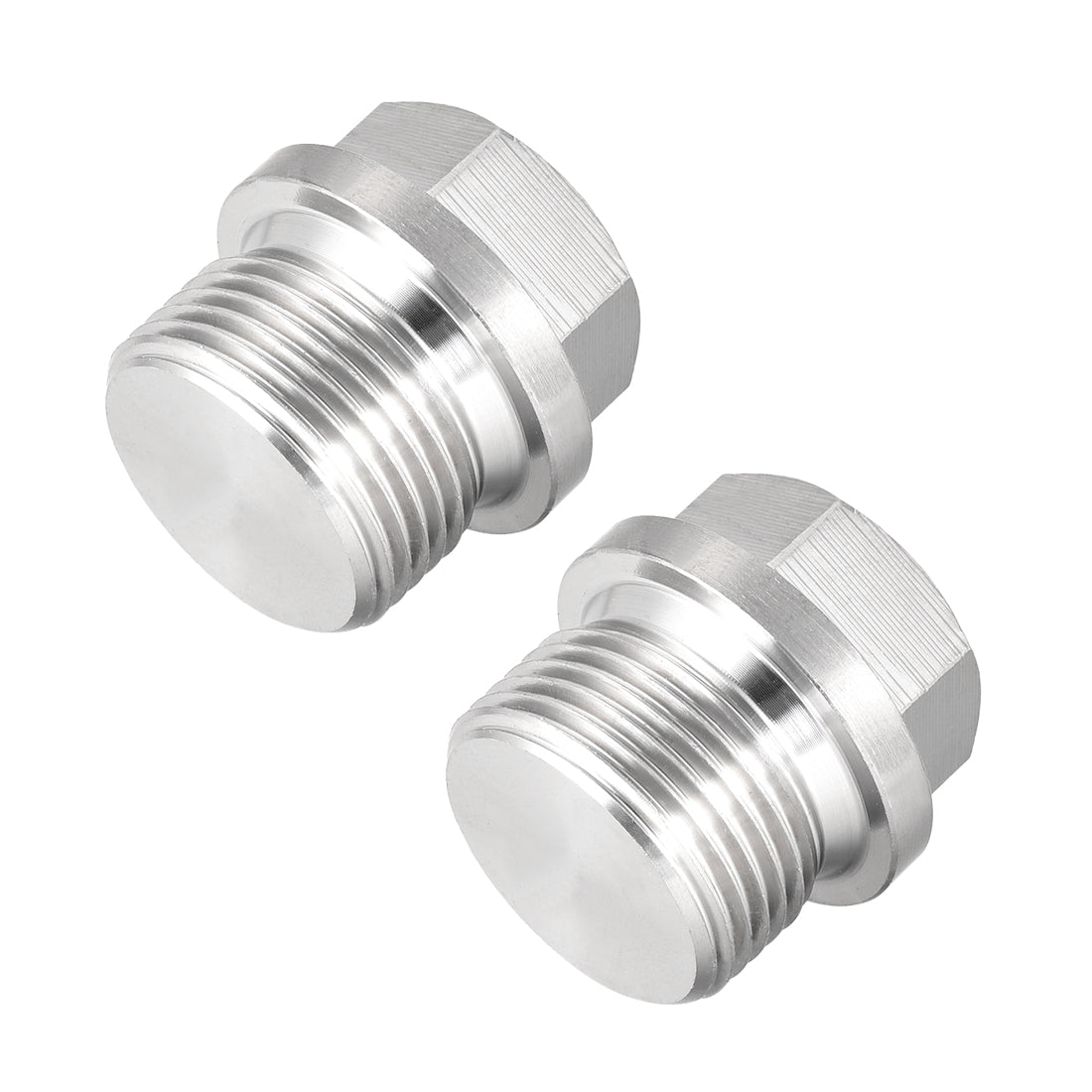 uxcell Uxcell G3/4 Male Outer Hex Head Plug 304 Stainless Steel Solid Thread Pipe Fitting 2Pcs