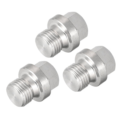 Harfington Uxcell M10 x 1 Male Outer Hex Head Plug - 304 Stainless Steel Solid Thread Corrosion Resistant Bung Plug Pipe Fitting 3Pcs