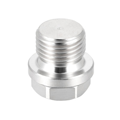 Harfington Uxcell M16 x 1.5 Male Outer Hex Head Plug - 304 Stainless Steel Solid Thread Corrosion Resistant Bung Plug Pipe Fitting