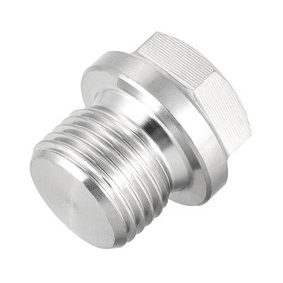 Harfington Uxcell M16 x 1.5 Male Outer Hex Head Plug - 304 Stainless Steel Solid Thread Corrosion Resistant Bung Plug Pipe Fitting