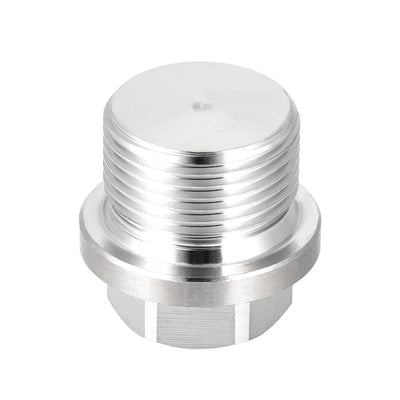 Harfington Uxcell M22 x 1.5 Male Outer Hex Head Plug - 304 Stainless Steel Solid Thread Corrosion Resistant Bung Plug Pipe Fitting