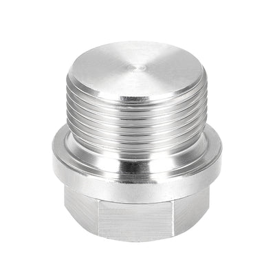 Harfington Uxcell M24 x 1.5 Male Outer Hex Head Plug - 304 Stainless Steel Solid Thread Corrosion Resistant Bung Plug Pipe Fitting