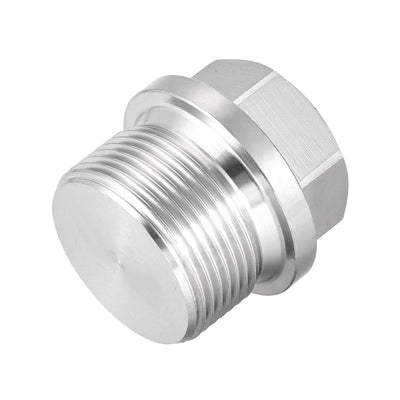 Harfington Uxcell M27 x 1.5 Male Outer Hex Head Plug - 304 Stainless Steel Solid Thread Corrosion Resistant Bung Plug Pipe Fitting