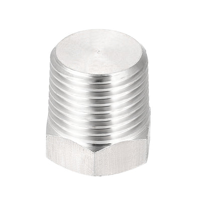 Harfington Uxcell 3/8NPT Male Outer Hex Head Plug - 304 Stainless Steel Solid Thread Corrosion Resistant Bung Plug Pipe Fitting