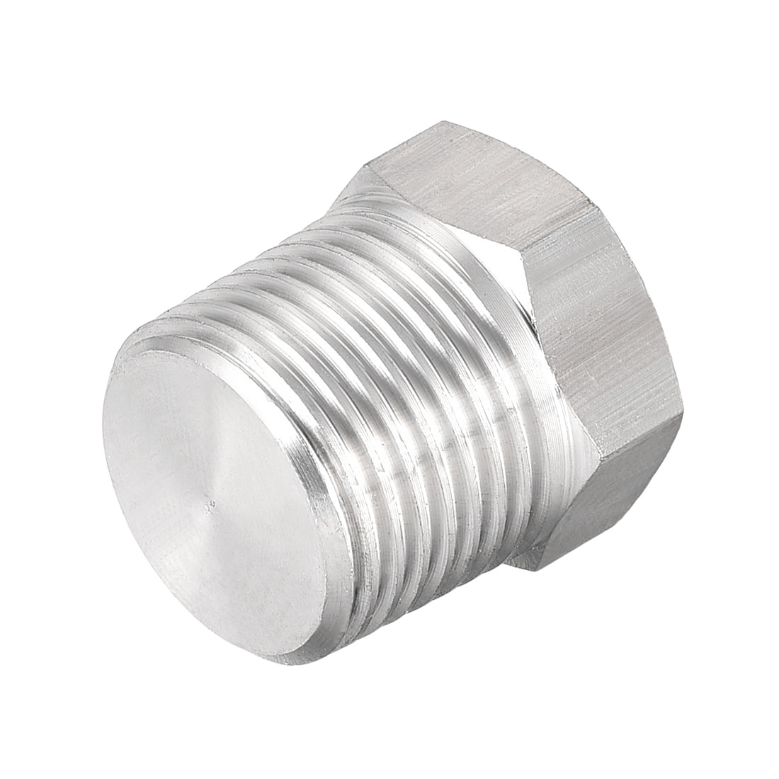 uxcell Uxcell 3/8NPT Male Outer Hex Head Plug - 304 Stainless Steel Solid Thread Corrosion Resistant Bung Plug Pipe Fitting