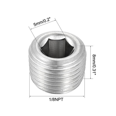 Harfington Uxcell Hex Countersunk Plug - Stainless Steel Pipe Fitting 1/2NPT Male Thread Socket Pipe Adapter Connector 2Pcs