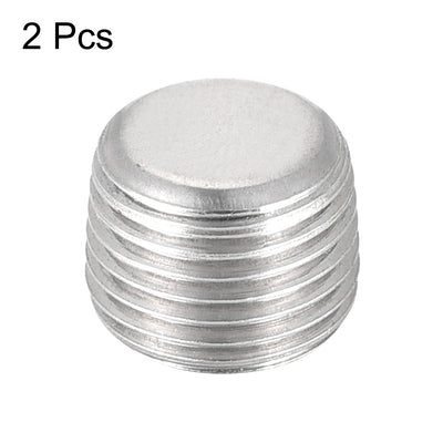 Harfington Uxcell Hex Countersunk Plug - Stainless Steel Pipe Fitting 1/2NPT Male Thread Socket Pipe Adapter Connector 2Pcs