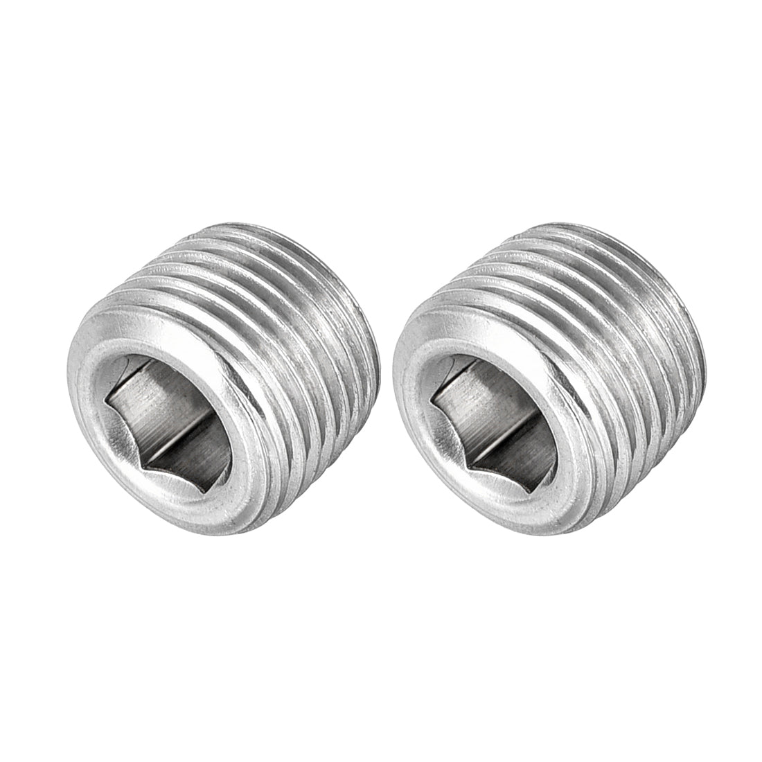 Uxcell Uxcell Hex Countersunk Plug - Stainless Steel Pipe Fitting 1/2NPT Male Thread Socket Pipe Adapter Connector 2Pcs